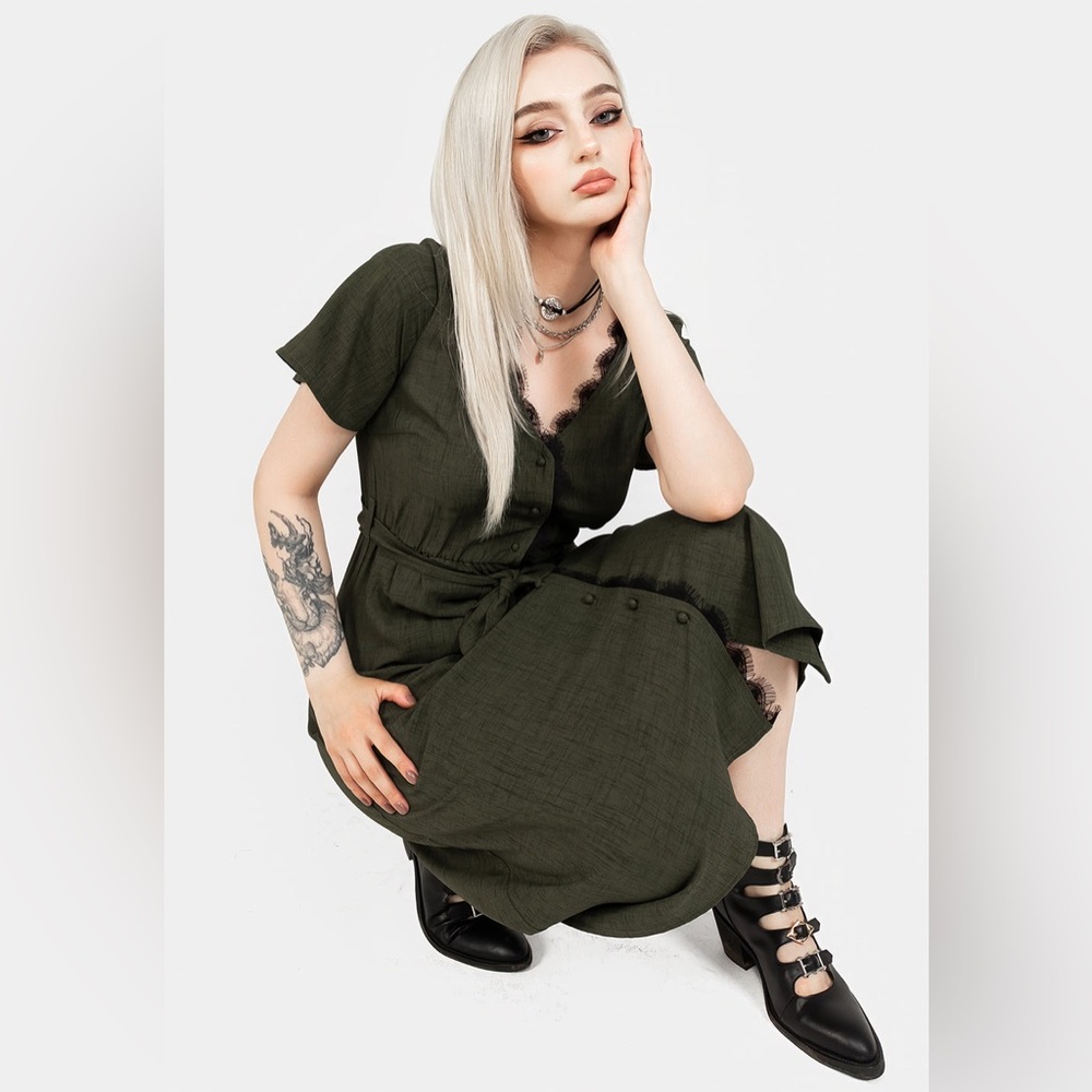 NWT Disturbia Ava Angel Sleeve Midi Dress US 2 / UK 6 - Picture 8 of 8